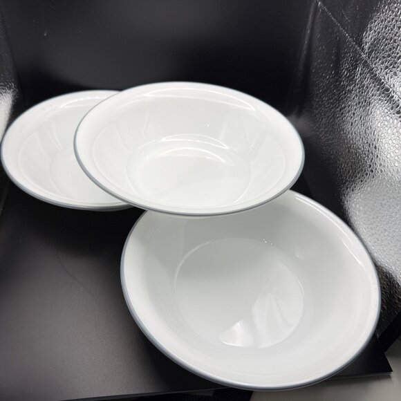 Corelle Vitrelle Gray Stripe to Match Urban Grid Pattern Cereal Bowls Retired - Picture 1 of 7